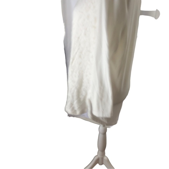 CB Lace Front Overlay Popover Top Women XL White Half Button Front Long Sleeved - Picture 6 of 7